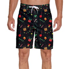 Christmas Pattern Texture Colorful Wallpaper Men s Beach Shorts by Grandong