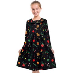 Christmas Paper Stars Pattern Texture Background Colorful Colors Seamless Copy Kids  Midi Sailor Dress by Grandong