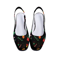 Christmas Pattern Texture Colorful Wallpaper Women s Classic Slingback Heels by Grandong