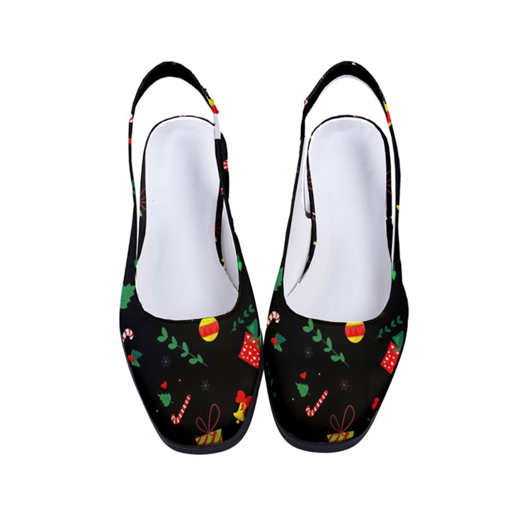 Christmas Pattern Texture Colorful Wallpaper Women s Classic Slingback Heels