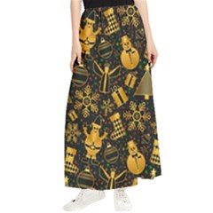 Christmas Background Seamless Pattern Pattern Maxi Chiffon Skirt by Grandong