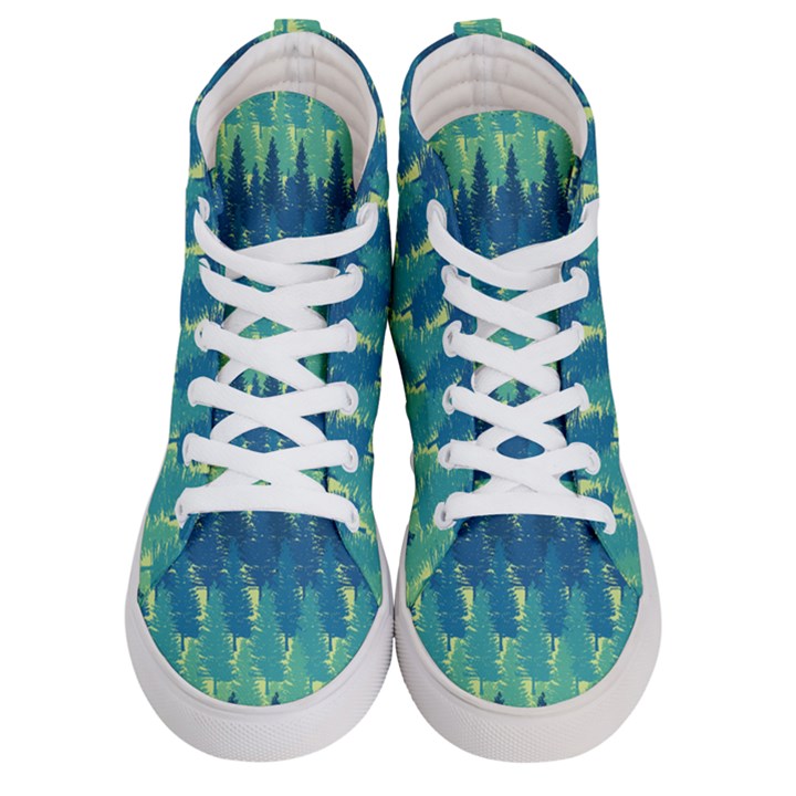 Christmas Trees Pattern Digital Paper Seamless Women s Hi-Top Skate Sneakers