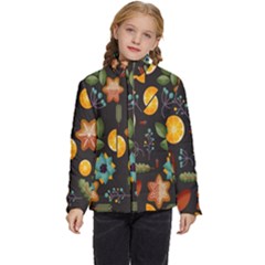 Christmas-seamless-pattern   - Kids  Puffer Bubble Jacket Coat by Grandong