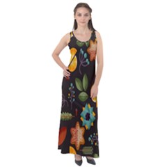 Christmas-seamless-pattern   - Sleeveless Velour Maxi Dress by Grandong