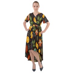 Christmas-seamless-pattern   - Front Wrap High Low Dress by Grandong