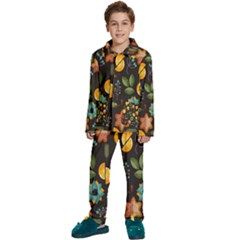 Christmas-seamless-pattern   - Kids  Long Sleeve Velvet Pajamas Set by Grandong