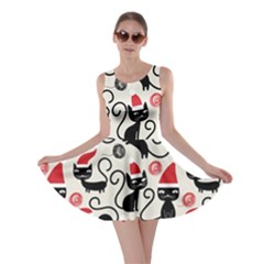 Cute Christmas Seamless Pattern Vector Skater Dress by Grandong