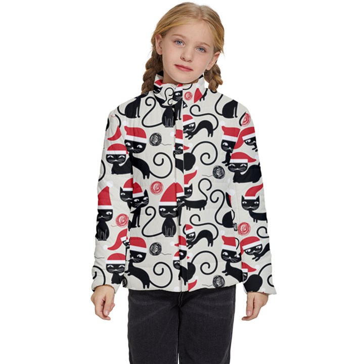 Cute Christmas Seamless Pattern Vector Kids  Puffer Bubble Jacket Coat