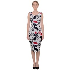 Cute Christmas Seamless Pattern Vector Sleeveless Pencil Dress by Grandong