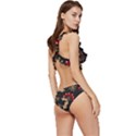 Christmas-pattern-with-snowflakes-berries Low Cut Ruffle Edge Bikini Set View3