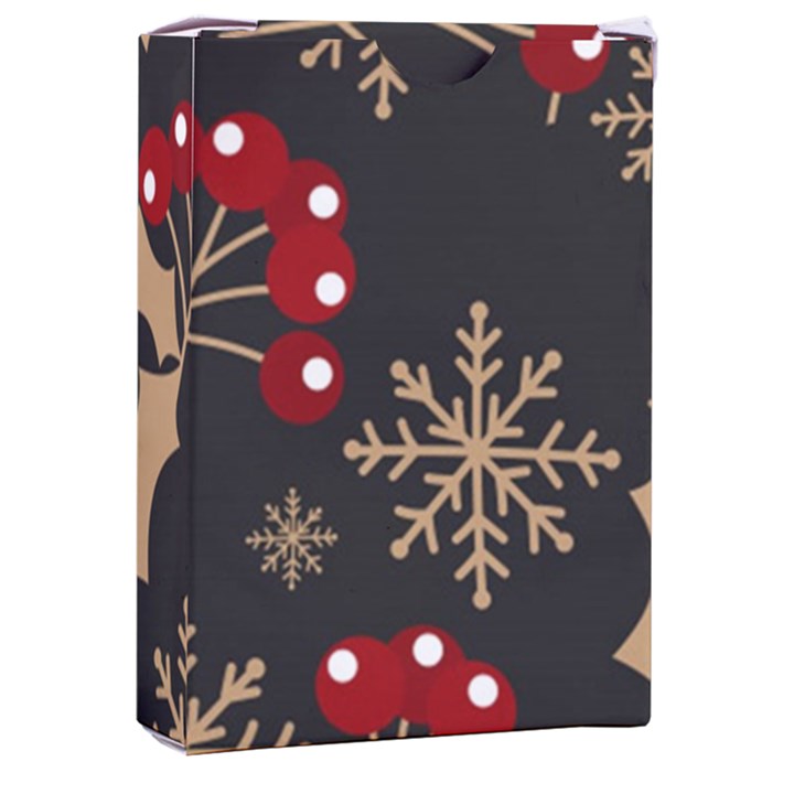 Christmas-pattern-with-snowflakes-berries Playing Cards Single Design (Rectangle) with Custom Box