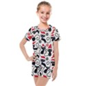 Cute Christmas Seamless Pattern Vector Kids  Mesh T-Shirt and Shorts Set View1