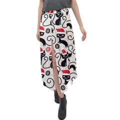 Cute Christmas Seamless Pattern Vector Velour Split Maxi Skirt by Grandong