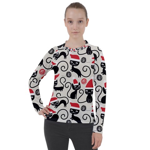 Cute Christmas Seamless Pattern Vector Women s Pique Long Sleeve T-shirt by Grandong