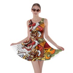 Funny Santa Claus Christmas Skater Dress by Grandong