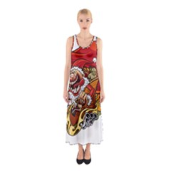 Funny Santa Claus Christmas Sleeveless Maxi Dress by Grandong