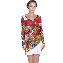 Funny Santa Claus Christmas Long Sleeve Nightdress by Grandong