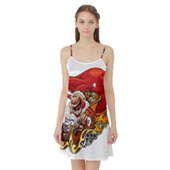 Funny Santa Claus Christmas Satin Night Slip by Grandong