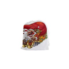 Funny Santa Claus Christmas Drawstring Pouch (xs) by Grandong