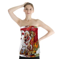 Funny Santa Claus Christmas Strapless Top by Grandong