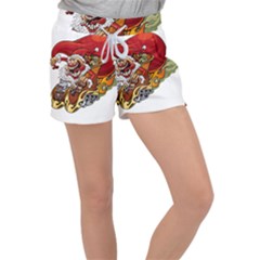 Funny Santa Claus Christmas Women s Velour Lounge Shorts