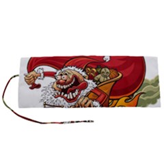 Funny Santa Claus Christmas Roll Up Canvas Pencil Holder (s) by Grandong