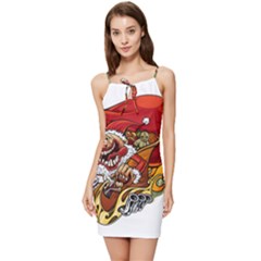 Funny Santa Claus Christmas Summer Tie Front Dress by Grandong