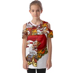 Funny Santa Claus Christmas Fold Over Open Sleeve Top by Grandong