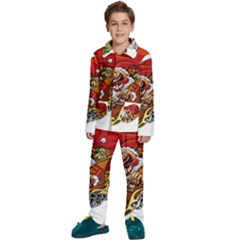 Funny Santa Claus Christmas Kids  Long Sleeve Velvet Pajamas Set by Grandong