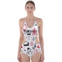 Christmas-themed-seamless-pattern Cut-Out One Piece Swimsuit View1