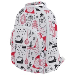 Christmas-themed-seamless-pattern Rounded Multi Pocket Backpack by Grandong