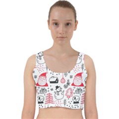 Christmas-themed-seamless-pattern Velvet Racer Back Crop Top by Grandong