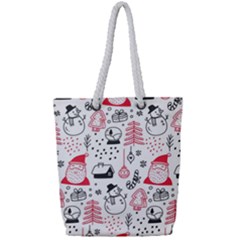 Christmas-themed-seamless-pattern Full Print Rope Handle Tote (small) by Grandong