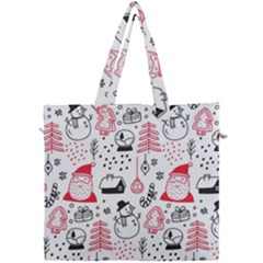 Christmas-themed-seamless-pattern Canvas Travel Bag by Grandong