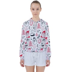 Christmas-themed-seamless-pattern Women s Tie Up Sweat by Grandong