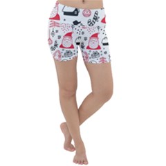 Christmas-themed-seamless-pattern Lightweight Velour Yoga Shorts by Grandong