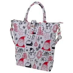 Christmas-themed-seamless-pattern Buckle Top Tote Bag by Grandong