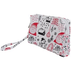 Christmas-themed-seamless-pattern Wristlet Pouch Bag (small) by Grandong