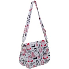 Christmas-themed-seamless-pattern Saddle Handbag by Grandong