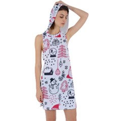 Christmas-themed-seamless-pattern Racer Back Hoodie Dress by Grandong