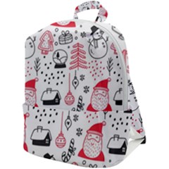 Christmas-themed-seamless-pattern Zip Up Backpack by Grandong