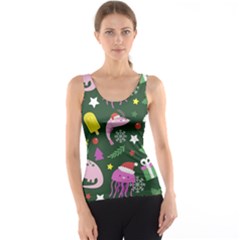 Colorful-funny-christmas-pattern   --- Women s Basic Tank Top by Grandong