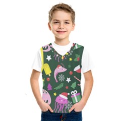 Colorful-funny-christmas-pattern   --- Kids  Basketball Tank Top by Grandong