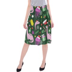 Colorful-funny-christmas-pattern   --- Midi Beach Skirt by Grandong