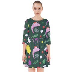 Colorful-funny-christmas-pattern   --- Smock Dress by Grandong