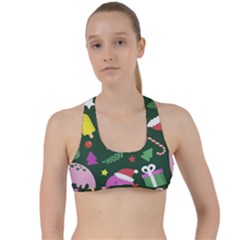 Colorful-funny-christmas-pattern   --- Criss Cross Racerback Sports Bra by Grandong