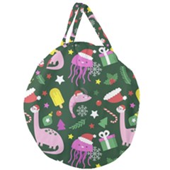 Colorful-funny-christmas-pattern   --- Giant Round Zipper Tote by Grandong