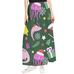 Colorful-funny-christmas-pattern   --- Maxi Chiffon Skirt by Grandong