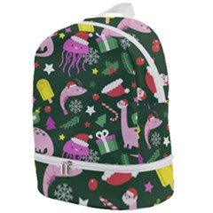 Colorful-funny-christmas-pattern   --- Zip Bottom Backpack