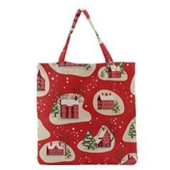 Christmas-new-year-seamless-pattern Grocery Tote Bag by Grandong